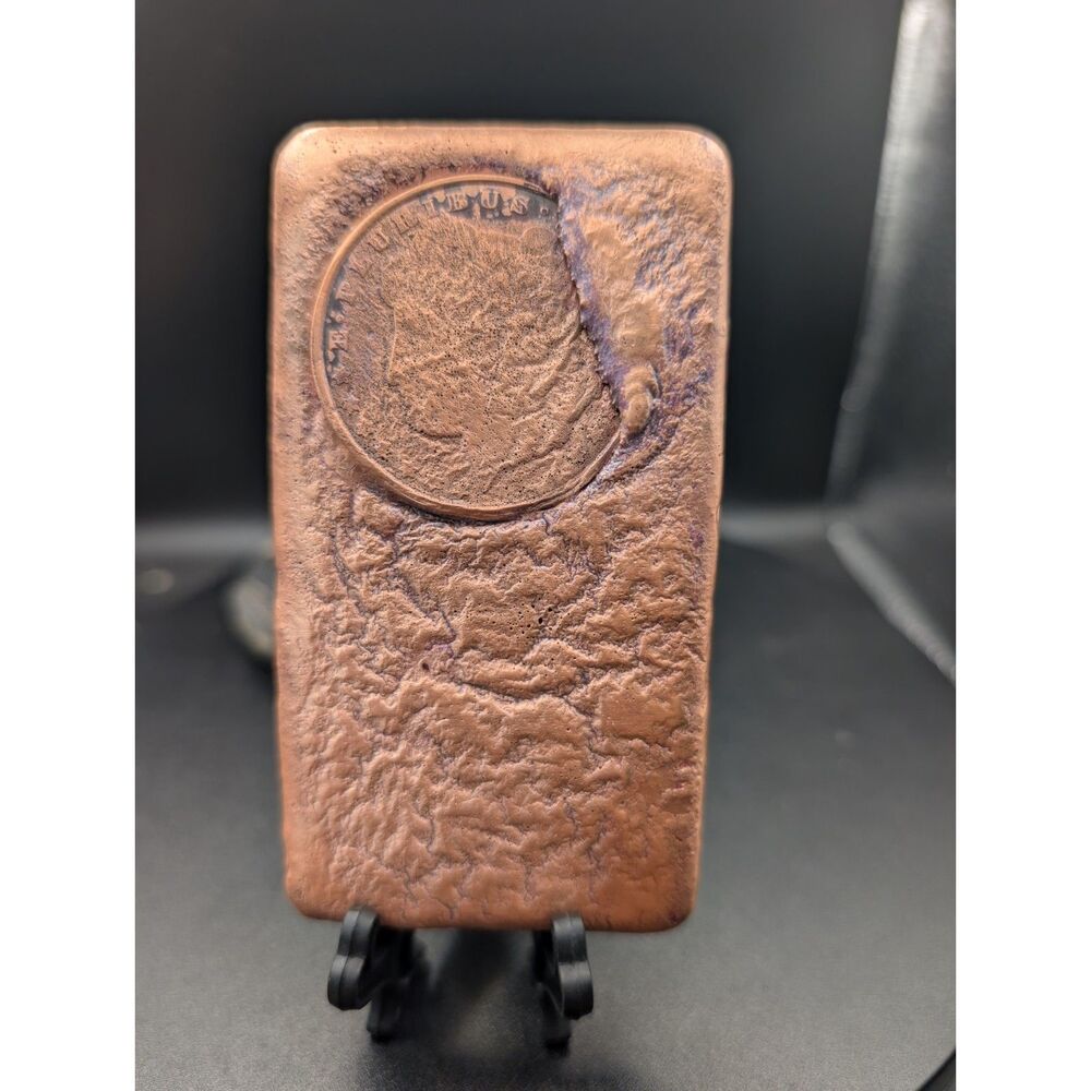 21 oz Hand Poured Copper Bar Morgan Dollar Round .999 Copper Bullion
